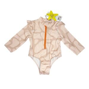 NWT Mon Coeur Spotted Giraffe Zippered Kid Rashguard Size 2Y